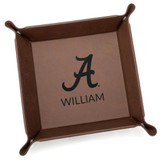 Personalized Alabama Crimson Valet Tray Dark Brown