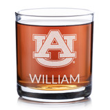 Customized Auburn Tigers rocks old fashioned glass