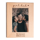 Custom girl dad gift wood picture frame