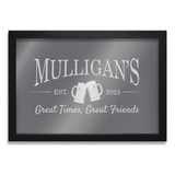 Large personalized Craft Beer Bar Mirror with black frame sized 39 inches wide by 27 inches tall. Large personalized Craft Beer Bar Mirror with black frame sized 39 inches wide by 27 inches tall.