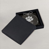 Personalized Clemson Tigers Glass Ornament includes an attractive black gift box.