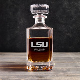 Personalized LSU Tigers whiskey decanter, custom engraved with your name; gift for Alabama fan birthday, Father's Day, graduation