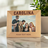 Personalized North Carolina Tar Heels Picture Frame laser engraved with your custom text. Personalized North Carolina Tar Heels Picture Frame laser engraved with your custom text.