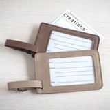 Back of custom Bag Tag with clear window and identification card