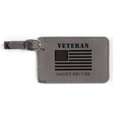 Personalized Veteran Gray Luggage Tag for Veterans Day