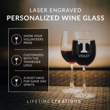 Personalized Tennessee Volunteers Wine Glass