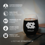 Personalized North Carolina Tar Heels Stemless Wine Glass
