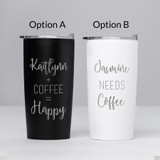 Personalized Stainless Coffee Travel Mug Options