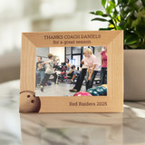 Personalized Bowling Coach Picture Frame in landscape orientation