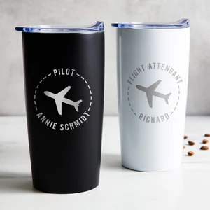 Personalized Pilot Tumbler — custom engraved in Indiana
