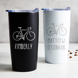 Personalized Bicycle Tumbler — custom engraved in Indiana