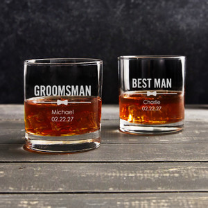 Personalized Scotch Whiskey Glass for Groomsman Personalized Scotch Whiskey Glass for Groomsman