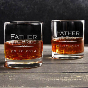 Personalized Father of the Bride or Father of the Groom Whiskey Glass Personalized Father of the Bride or Father of the Groom Whiskey Glass