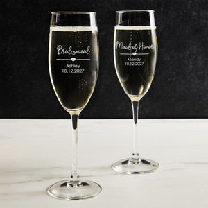 Engraved Bridesmaids Champagne Glass Engraved Bridesmaids Champagne Glass