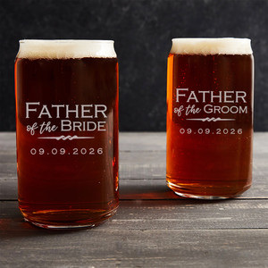 Engraved Personalized Father of the Bride or Father of the Groom Beer Can Shaped Glass Lifestyle Engraved Personalized Father of the Bride or Father of the Groom Beer Can Shaped Glass Lifestyle