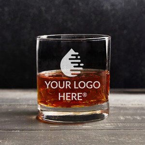 custom whiskey glasses engraved with logo by Lifetime Creations, promotional whiskey glasses