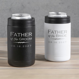 Engraved Personalized Father of the Bride or Father of the Groom Can Coolers