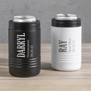 Personalized Groomsman Stainless Steel Can Coolers Personalized Groomsman Stainless Steel Can Coolers