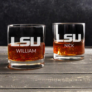 Personalized LSU whiskey glass, custom engraved with LSU and your name; gift for LSU fan birthday, Father's Day, graduation Personalized LSU whiskey glass, custom engraved with LSU and your name; gift for LSU fan birthday, Father's Day, graduation