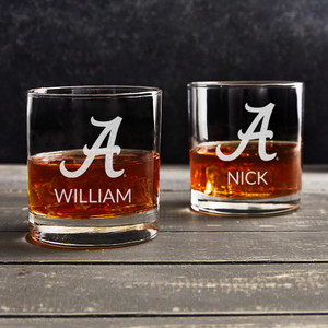 Personalized Alabama Crimson Tide whiskey glass, custom engraved with your name; gift for Alabama fan birthday, Father's Day, graduation Personalized Alabama Crimson Tide whiskey glass, custom engraved with your name; gift for Alabama fan birthday, Father's Day, graduation