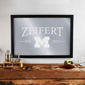 Personalized Michigan Wolverines Wall Mirror — custom engraved in Indiana