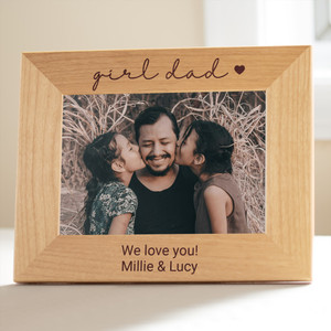 Personalized girl dad picture frame, gift for dad with daughters