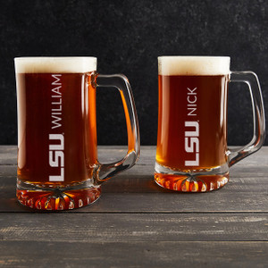 Personalized LSU Tigers Beer Mug — custom engraved in Indiana