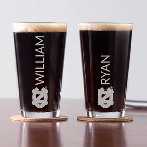Personalized North Carolina Tar Heels Pint Glass custom engraved with your name Personalized North Carolina Tar Heels Pint Glass custom engraved with your name