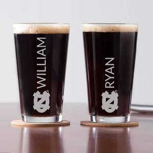 Personalized North Carolina Tar Heels Pint Glass — custom engraved in Indiana