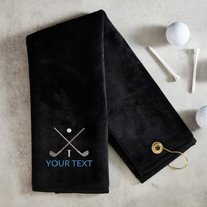Personalized Golf Towel with Text — custom engraved in Indiana