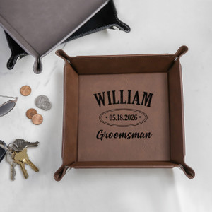 Personalized Groomsman Valet Tray — custom engraved in Indiana