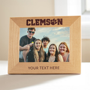 Personalized Clemson Tigers Picture Frame laser engraved with your custom text. Personalized Clemson Tigers Picture Frame laser engraved with your custom text.