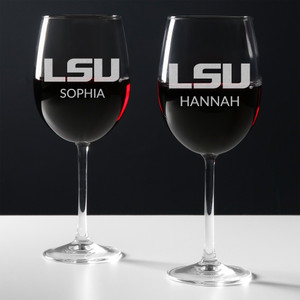 Personalized LSU Tigers Wine Glass with logo and name