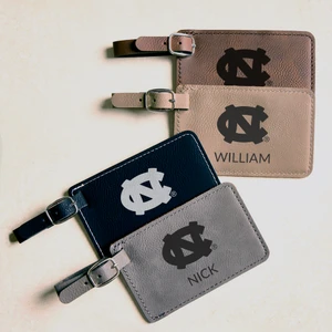 Personalized North Carolina Tar Heels Luggage Tag — custom engraved in Indiana