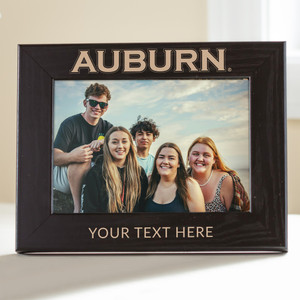 Personalized Auburn Tigers Black 5x7 Picture Frame with logo and custom text