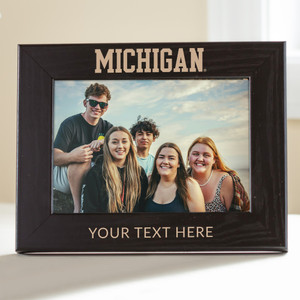 Personalized Michigan Wolverines Black 5x7 Picture Frame with logo and custom text
