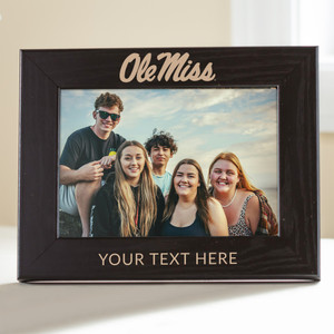Personalized Ole Miss Rebels Black 5x7 Picture Frame with logo and custom text