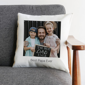 Personalized Dad Pillow with Photo — custom engraved in Indiana