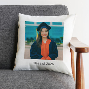 Custom grad pillow with your special photo and personalized message
