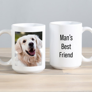 Personalized Pet Photo Coffee Cup with your picture and text for dog lover or cat lover