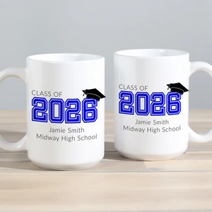 Custom Graduation Coffee Cup with your graduation year and details