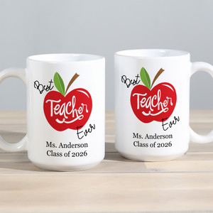 Personalized Teacher Coffee Cup with your details for teacher appreciation