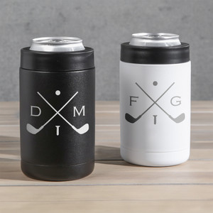 Personalized Golfing Stainless Steel Can Cooler — custom engraved in Indiana