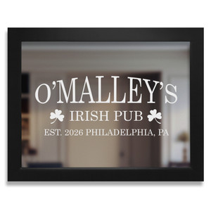 Personalized Bar Mirror- Irish Pub House — custom engraved in Indiana
