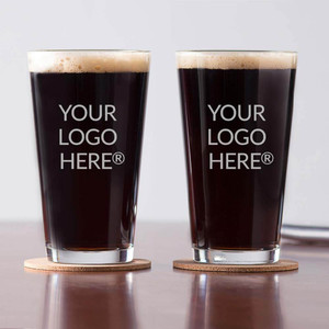 Custom pint glasses engraved with your logo or artwork by Lifetime Creations Custom pint glasses engraved with your logo or artwork by Lifetime Creations