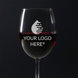 bulk custom wine glasses with logo, laser engraved with your artwork