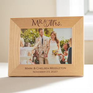 Personalized Mr & Mrs Picture Frame — custom engraved in Indiana