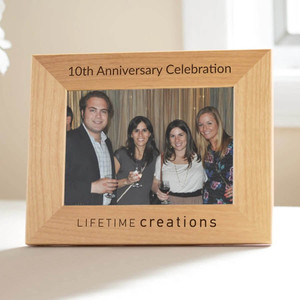 Personalized Logo Engraved 5x7 Wood Picture Frames for Bulk Orders — custom engraved in Indiana