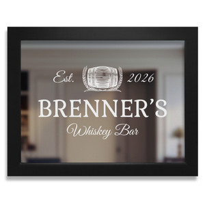 Personalized Bar Mirror - Whiskey Bar — custom engraved in Indiana