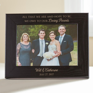 Personalized Parents of the Bride & Groom Picture Frame (Black Frame), Wedding Gift for Parents Personalized Parents of the Bride & Groom Picture Frame (Black Frame), Wedding Gift for Parents